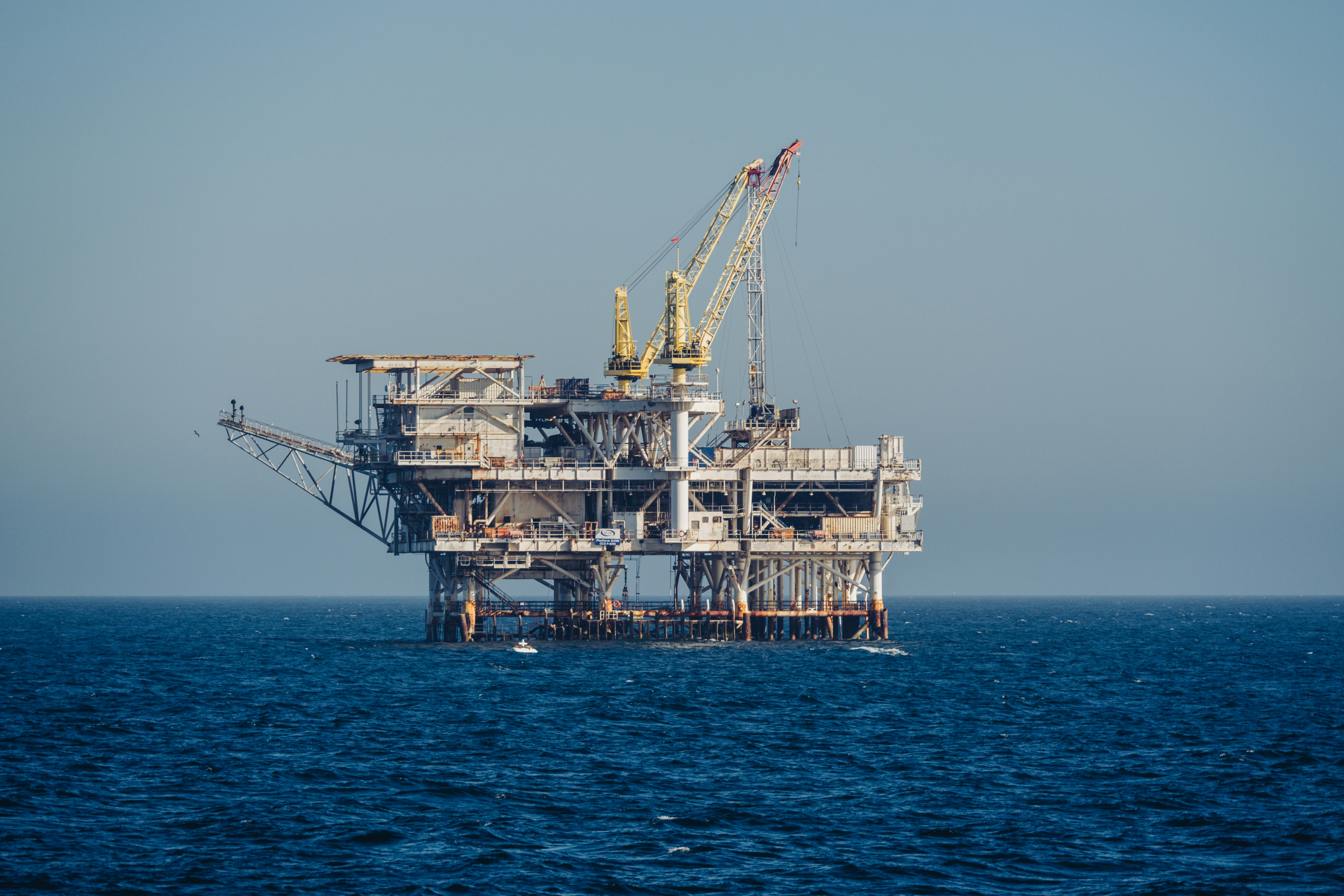 Offshore platform structure above open water